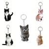 Double-Sided Acrylic Tuxedo Cat Keychain Ornament for Backpack