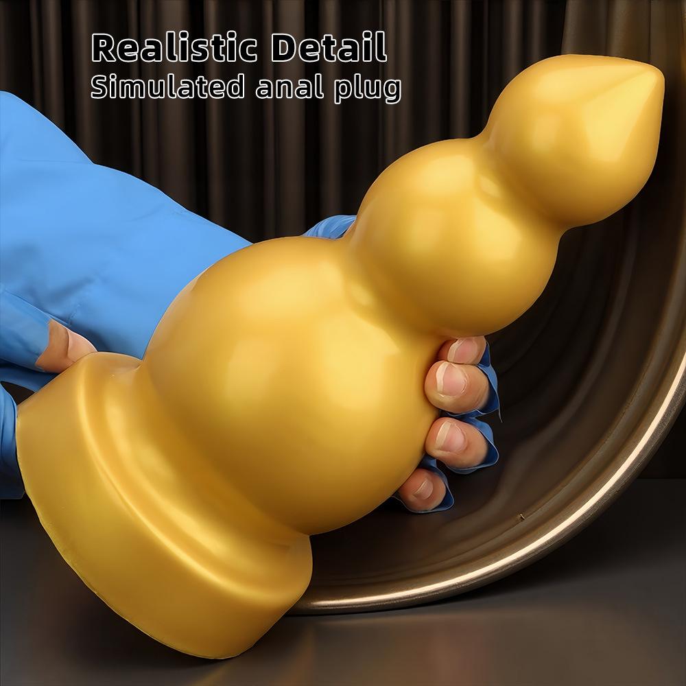 Golden Large Anal Plug Male and Female Anal Expansion Masturbator Adult Sexual Product SM Fist Cross Anal Plug Dildo