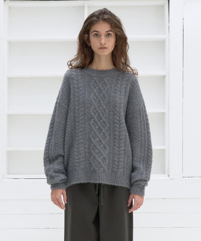 POSZER Fisherman Cable Sweater (Grey)