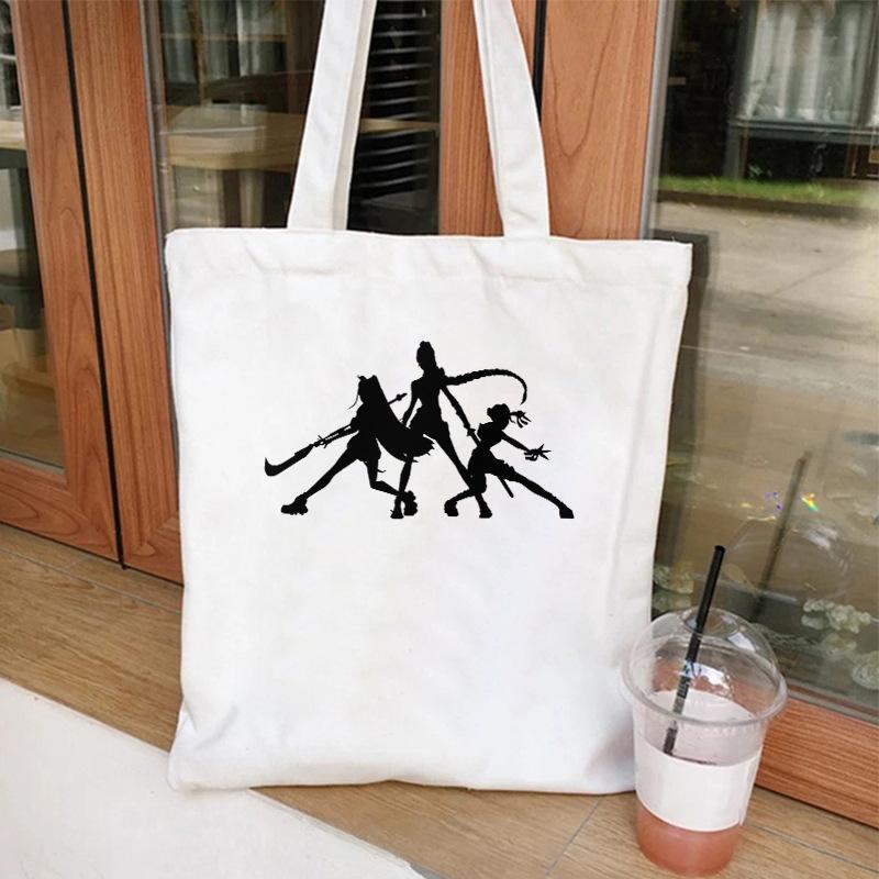 KPOP Demon Hunter Girls Group Print Student Book Shoulder Canvas Bag Shopping Handbag