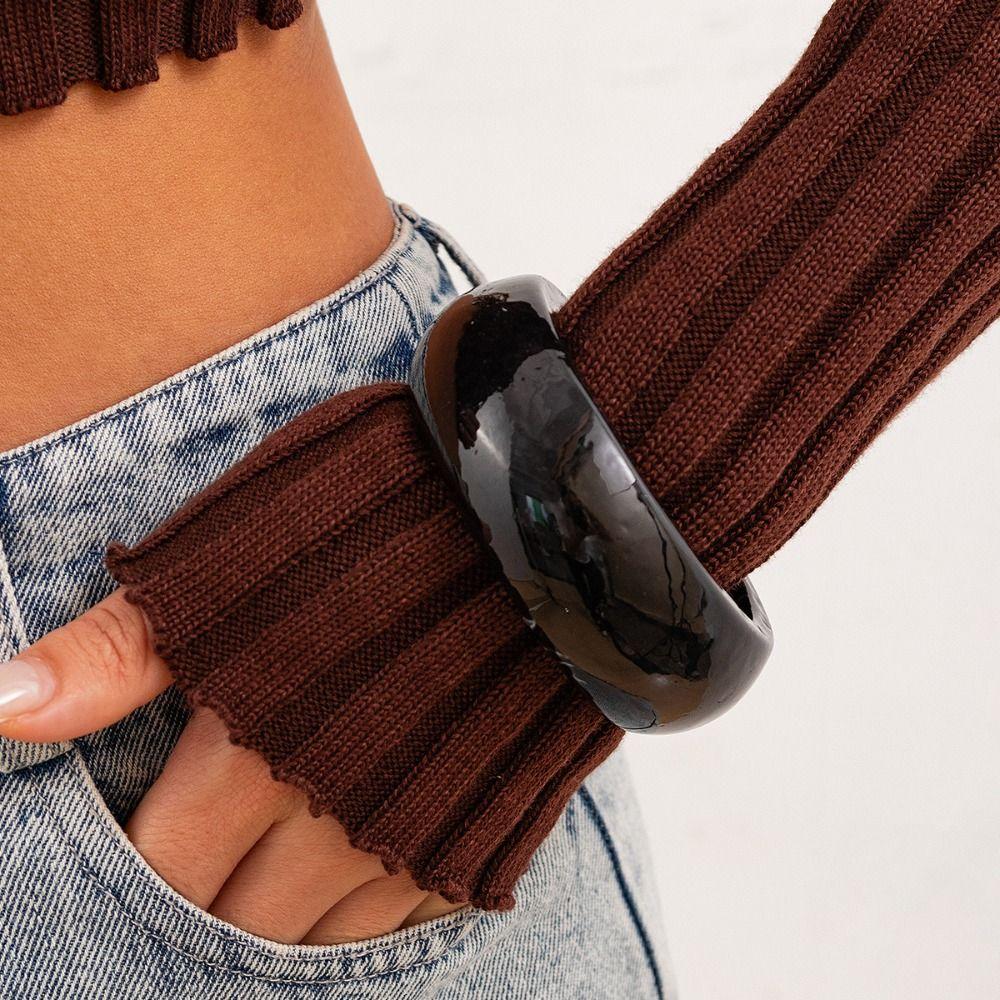 Exaggerated Large Acrylic Bangles Vintage Geometric Charm Bracelets Jewelry Gift