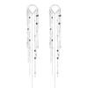925 Sterling Silver Heart Disc Tassel Earrings Temperament for Women Long Earrings for Wedding Fashion Silver Jewelry