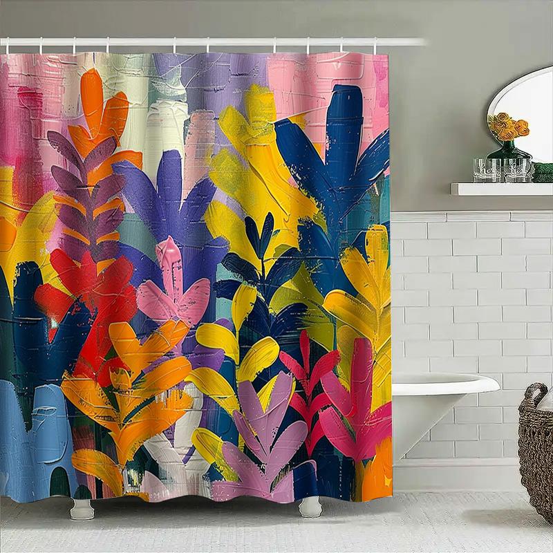 Levendig Bloemen Douchegordijn Gedurfde Kleuren Voor Badkamerdecoratie