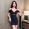Pure Desire Mesh Spicy Suspender Off-Shoulder Sexy Dress - Women's Tight-Fitting Low-Cut Nightclub Skirt