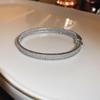Silver Alloy Zircon Hand Chain With Circular Elements For Stylish Casual Look