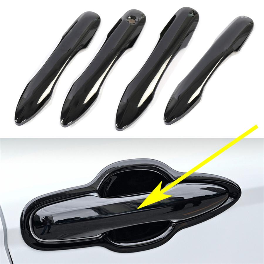 4PCS ABS Gloss Black Side Door Handle Cover Trim For 2018-2019 Toyota Camry XV70