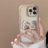 Estojo Tridimensional com Laço de Pérola para iPhone 15 iPhone 14 Acrílico 16 Adequado para 13promax Estilo Luxo Leve