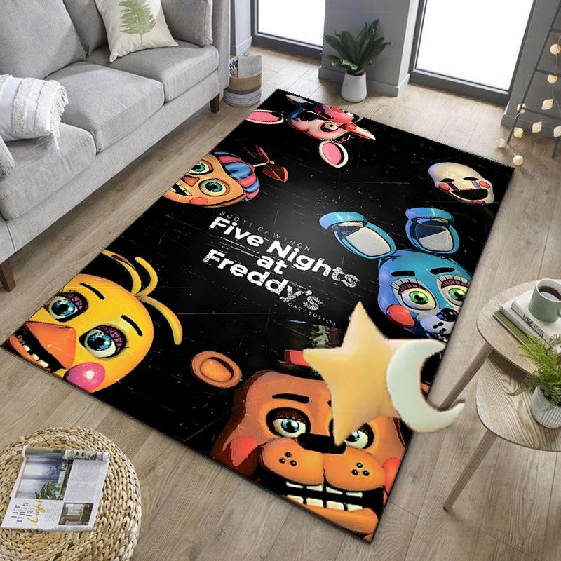 Five Nights Teddy Bear Office Rug Chair Mat, Game Carpet, Suitable for Front Door, Bedroom, Living Room, Desk, Holiday Gift