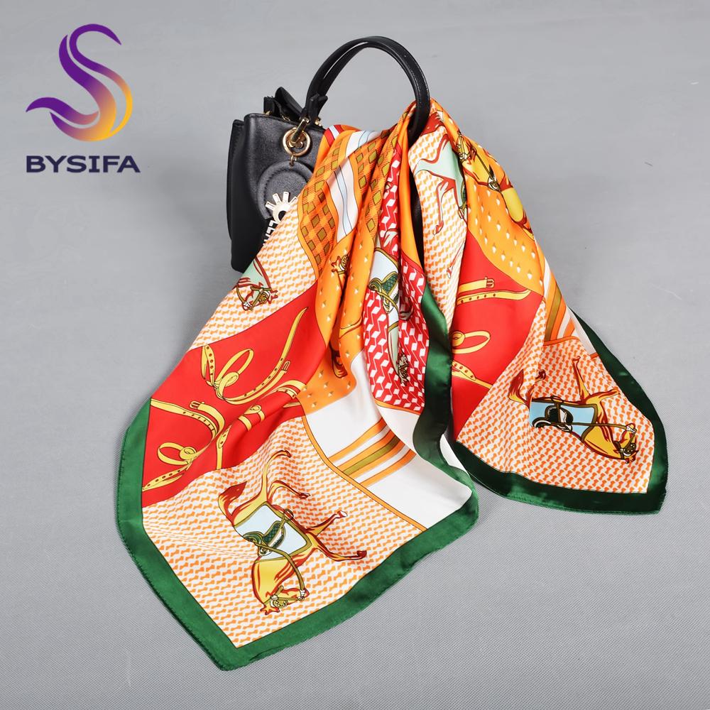 Yellow Blue Women Silk Scarf Accessory 70*70cm Fashion Girls Pattern Winter Scarves Bufand Spring Fall Square Head Scarf
