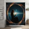 Cosmic Woman In Ring Shower Curtain - Waterproof, Mildew-Resistant, Machine Washable for Mystical Bathroom Decor