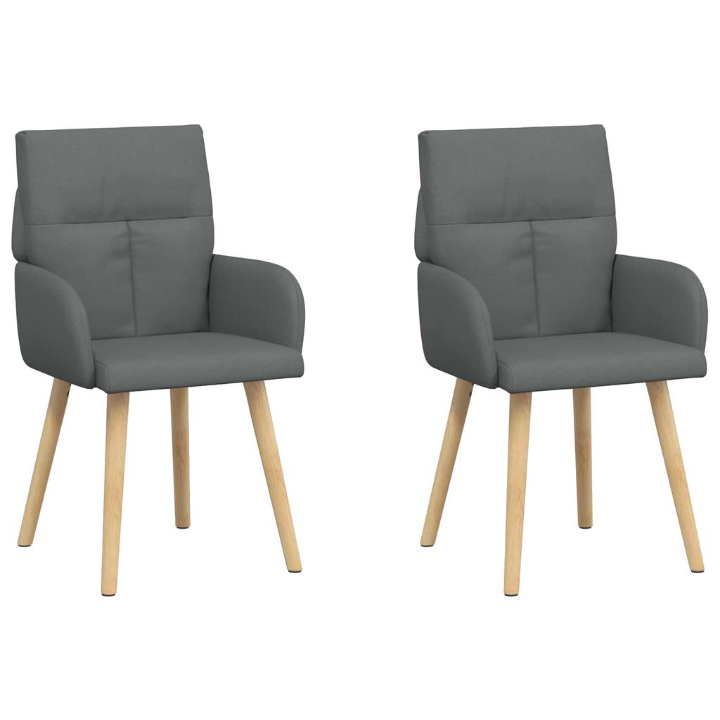 Dining Chairs 2 Pcs Fabric Dark Gray 60 X 56 X 96 Cm