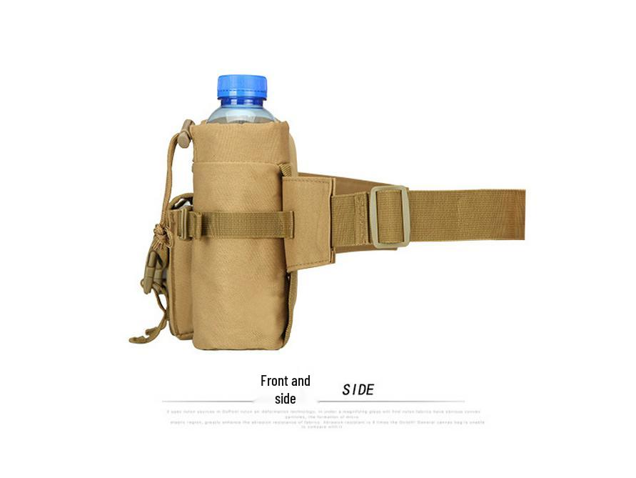 Bouteille d'eau ventilateur militaire pour sports de plein air, sac banane et bandoulière pour cyclisme, sac pour appâts et outils de pêche.