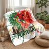 Portugal Football Printed Flannel Blanket Skin Friendly Warm Decorative Throw for Indoor Couch Bed Daily Use