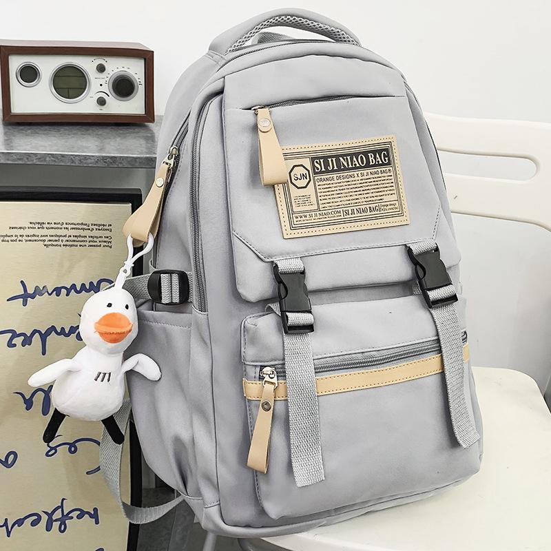 Primary School Girl College Student Burgundy Backpack High School Student Junior High School Boy Backpack