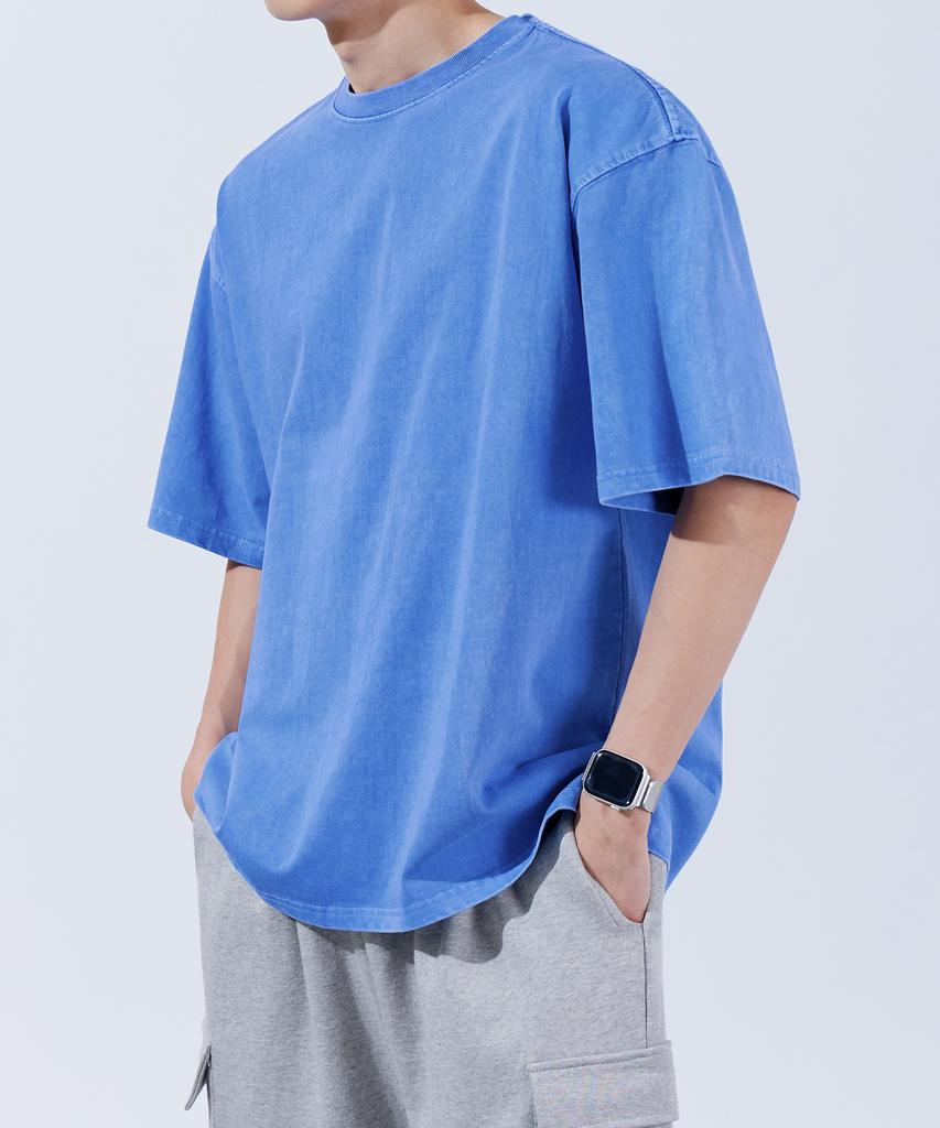 TOPBOY Heavy Duty Pigment Oversized Short Sleeve T-Shirt Dusty Blue