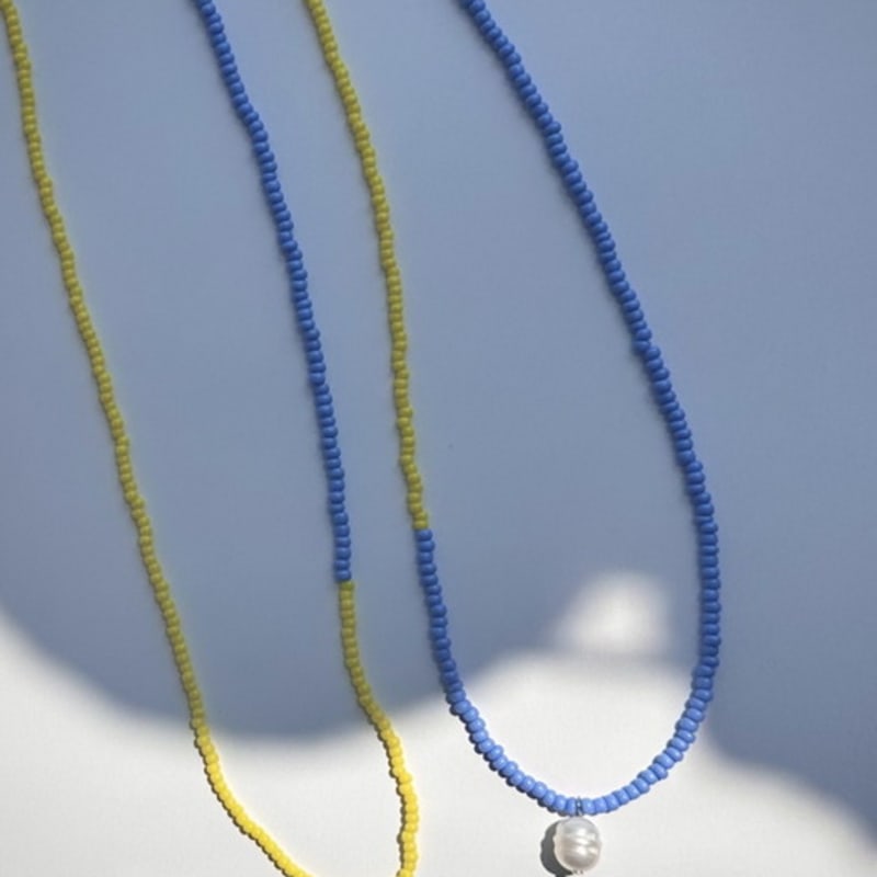 SUZURAN nami und Perlenkette _ Zweifarbige Perlenkette