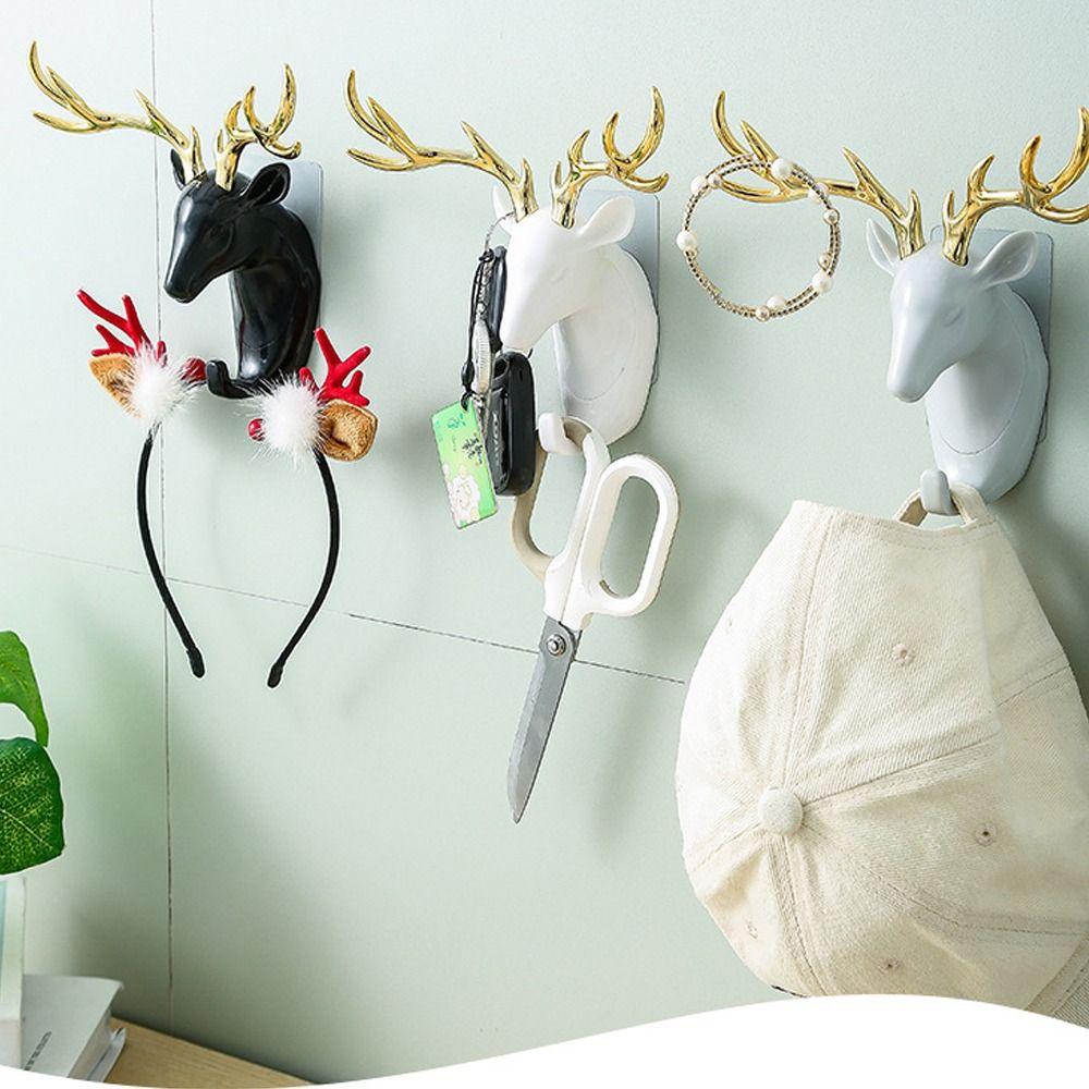 ABS Deer Head Hanging Hook Animal Home Decoration New Deer Antler Decoration Hook