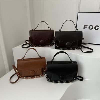 Niche Fashionable Shoulder Bag Retro Casual Slant Women's Small Square Bag Winter Simple Fashion New Handbag