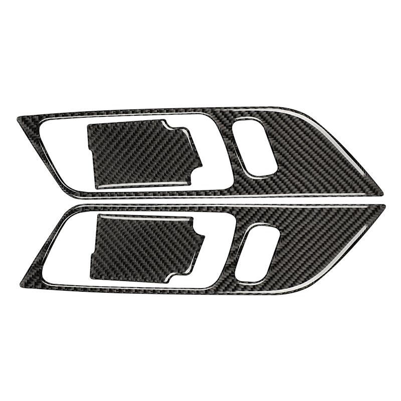 Para Ford Mustang GT 2015-2021 Acessórios Fibra de Carbono Estilo Interior Maçaneta Da Porta Do Carro Moldura Decoração Adesivos Guarnição Capa