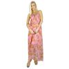 Women Bohemian Style Long Semi Sheer Chiffon Dress Half Lined Maxi