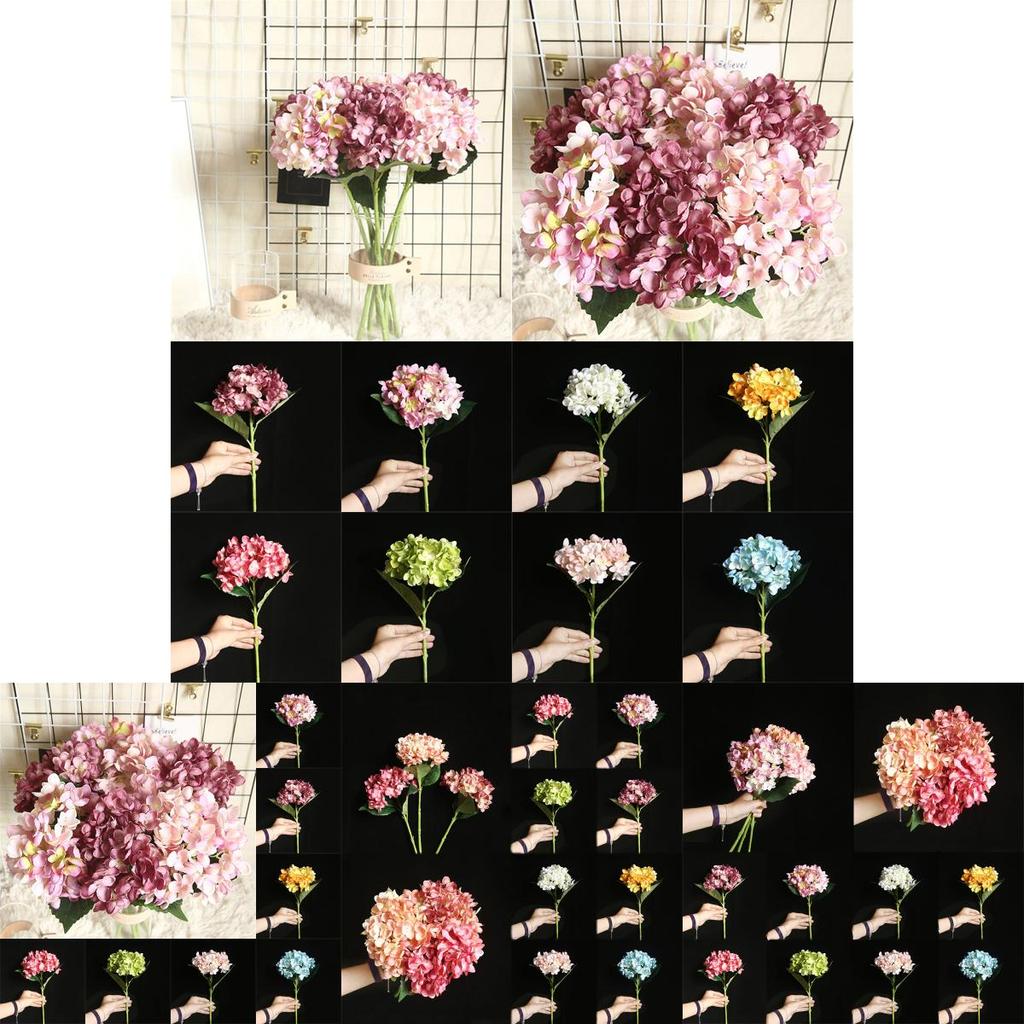 Exquisites 46cm künstliches Hortensien-Bouquet aus echten künstlichen Seidenblumen für Brauthochzeit, Heimdekoration
