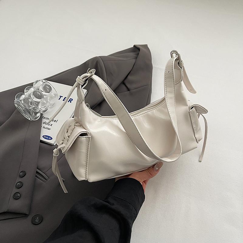 Zachte leren tas voor dames retro textuur rood monochroom veelzijdig schouder shopping damestassen