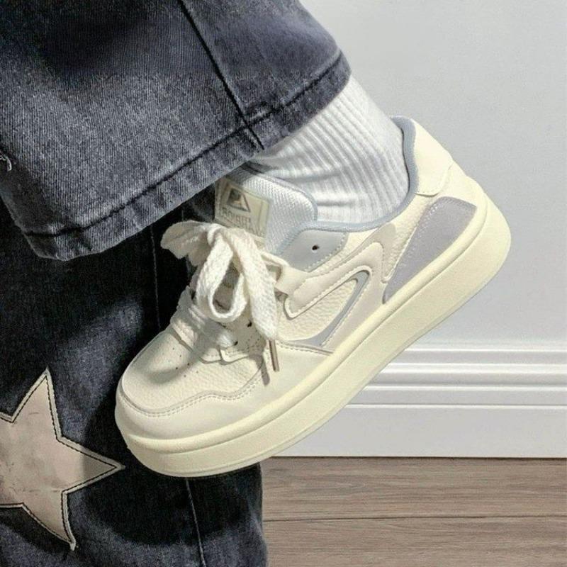 Platform White Shoes Women's Spring and Autumn New Versatile Shoes Trendy Niche Students Sports and Leisure Board Shoes