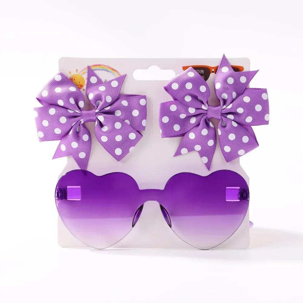 Bellissima Fermaglio per Capelli Farfalla Scintillante Set Accessori per Capelli Occhiali Moda Pois Set di Fermagli per Capelli per Bambini Occhiali Amore Copricapo per Ragazze