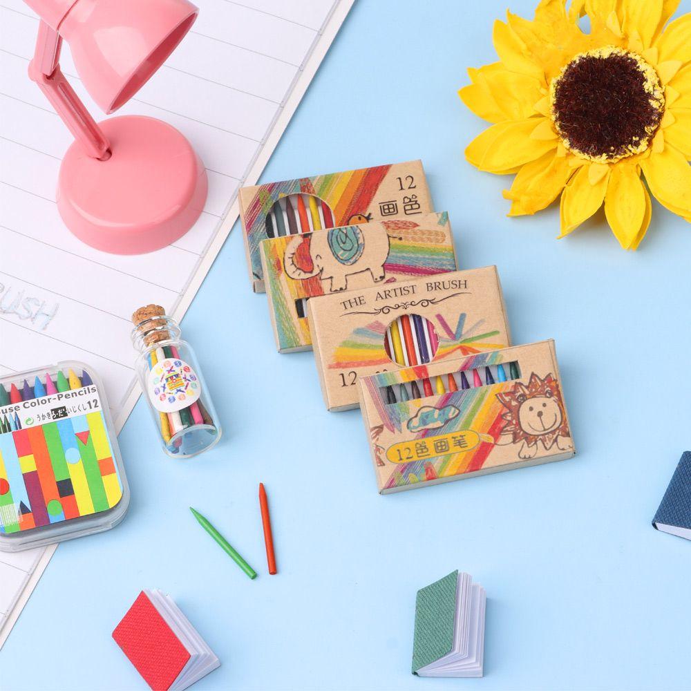 Scene Model Dollhouse Decoration Miniature Color Pencil Doll Colorful Crayon Dolls Accessories