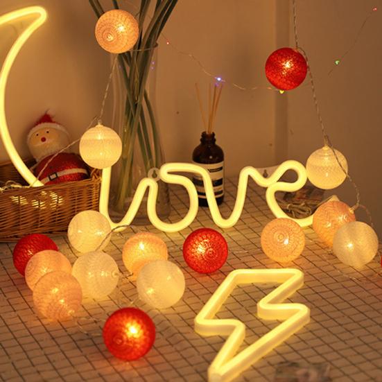 1 Set 300cm String Lights Powerful Easy To Install Cotton Line LED Ball