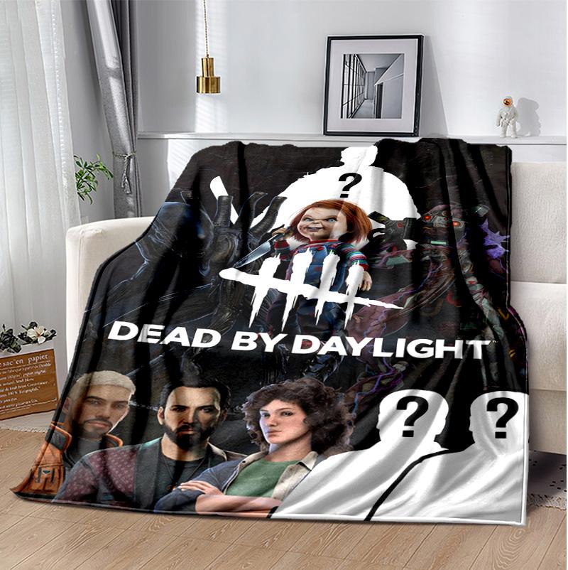 Dead Daylight Flanelovádeka Měkká Teplá Celoroční Přehoz, Design pro Kempování, Cestování Autem, Turistiku Pohovku, Postel, Kancelář Perfektní Dárek na Večírky