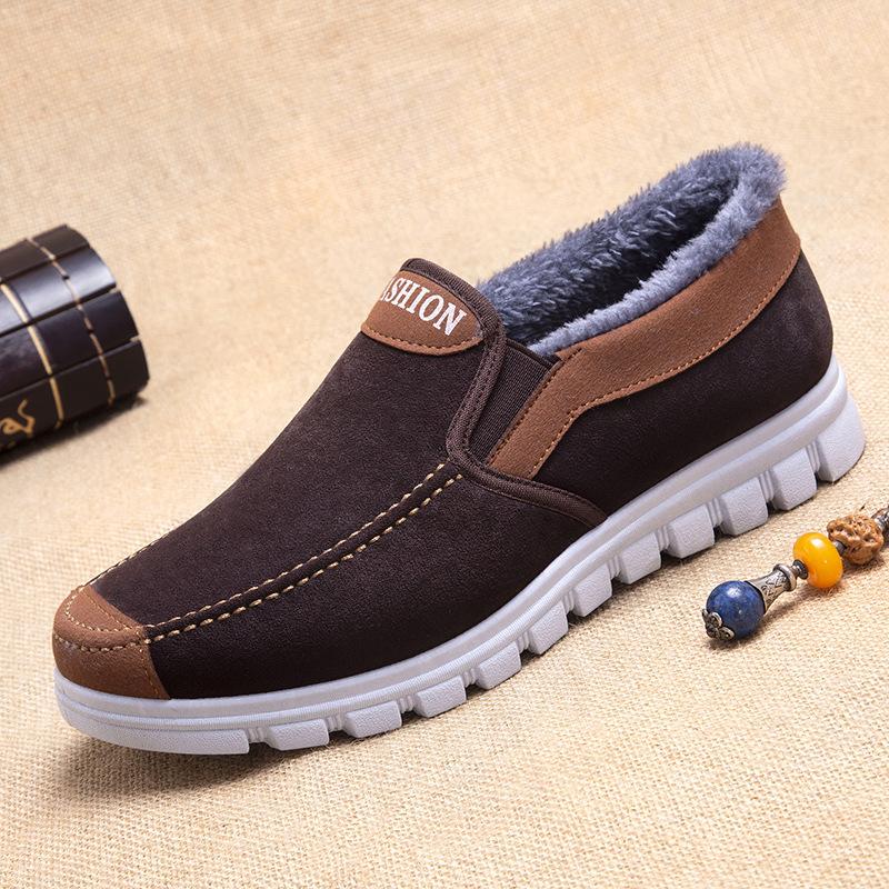 Cotton Shoes 2024 New Old Beijing Cloth Shoes Men's Cotton Shoes Piled Thickened Warm Middle-aged and Elderly Winter Cotton Boots