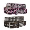 Punk Pink Fur Rivets For Women's Belt Hip Hop Y2k Girls Jeans Accessories Girdle Goth Retro Brown Pin Buckle Pu Waistband