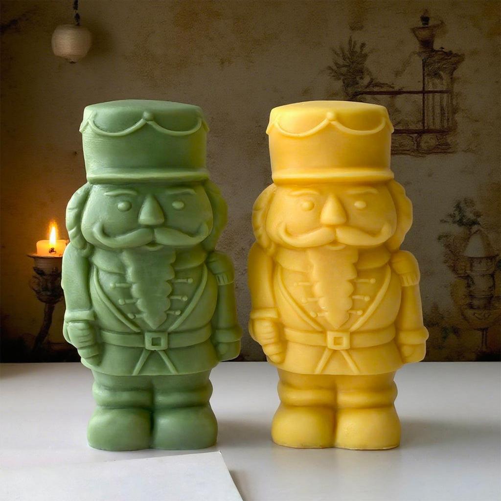 Shorty Nutcracker Statue Silicone Candle Mold Christmas Decor Silicone Mold Dinner Soy Wax Silicone Mould for Scented Candle