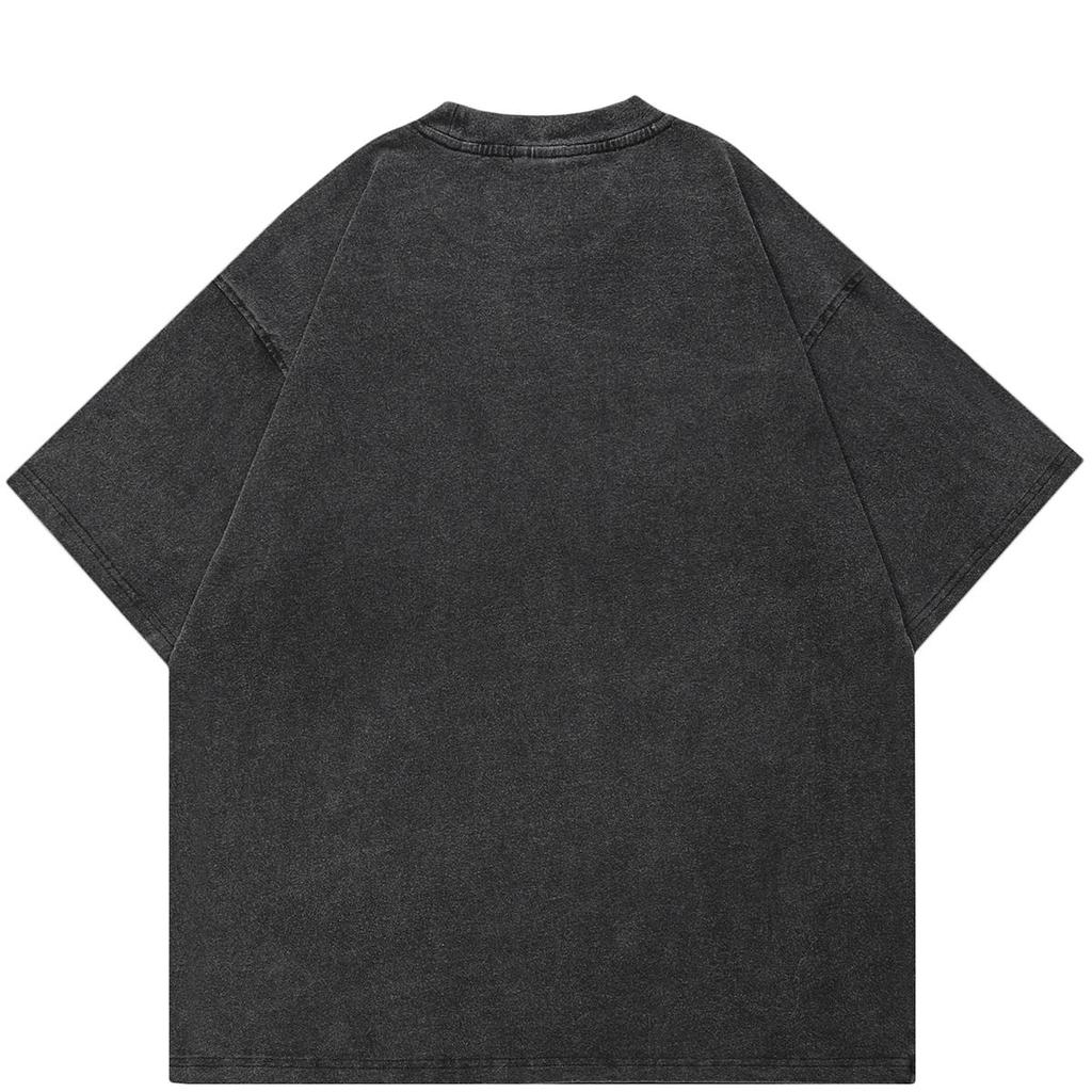 Streetwear Flame Graphic Unisex T-Shirt Baumwolle gewaschenes schwarzes T-Shirt Unisex Tops Tees Sommer Kurzarm T-Shirt