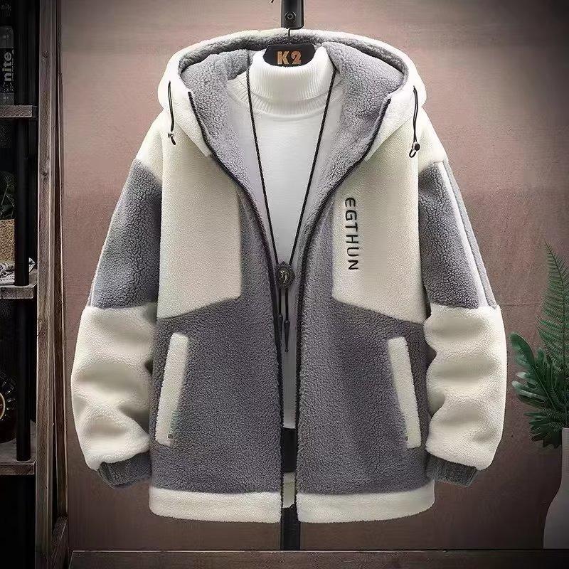 Winter Men's Fashionable Loose Lambskin Cotton Jacket