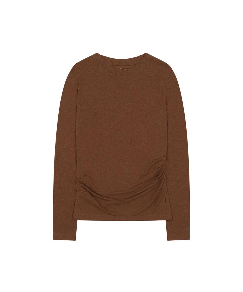 VANONE ATELIER A3633 Draped Shirring Top_Brick