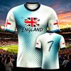 2026 Summer England Men's Soccer Jersey Breathable Team Training Fashion Print Casual Women Short Sleeve Men's Sports Tee Shirt
