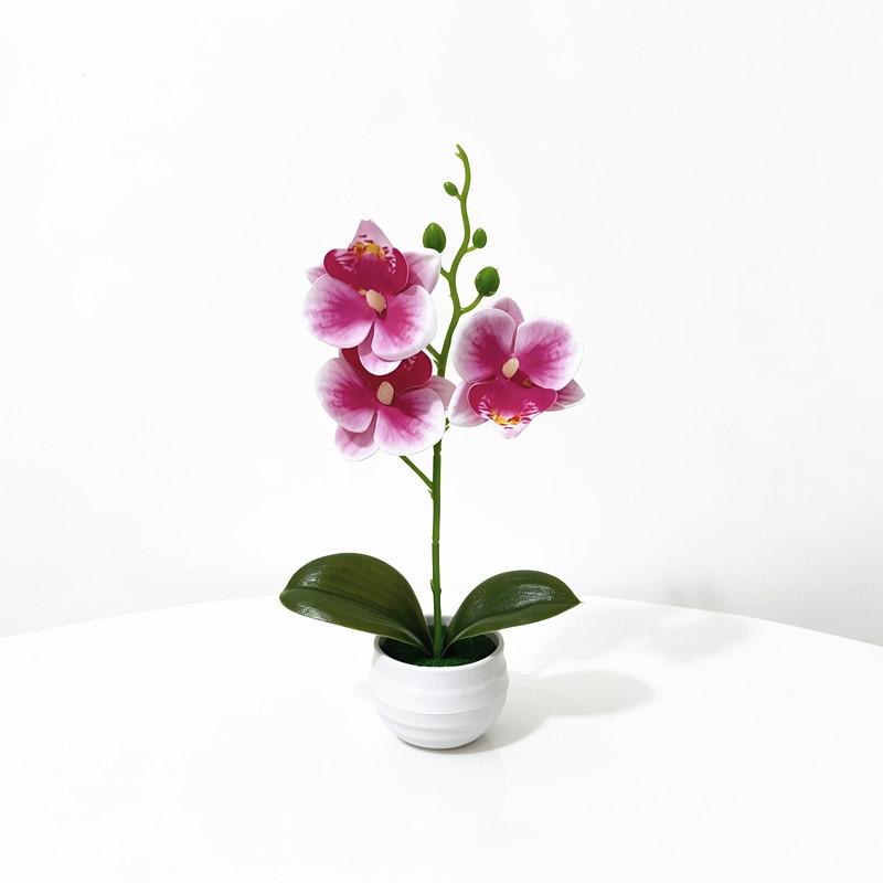 Orhidee Fluture Plantă Artificială Decor Casă Cu Frunze din Plastic Pentru Sufragerie și Birou