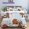 We Bare Bears  Set Copripiumino con Fantasia  Decorazione per la Casa  Regalo (1 * copripiumino + 2 * federe senza imbottitura)