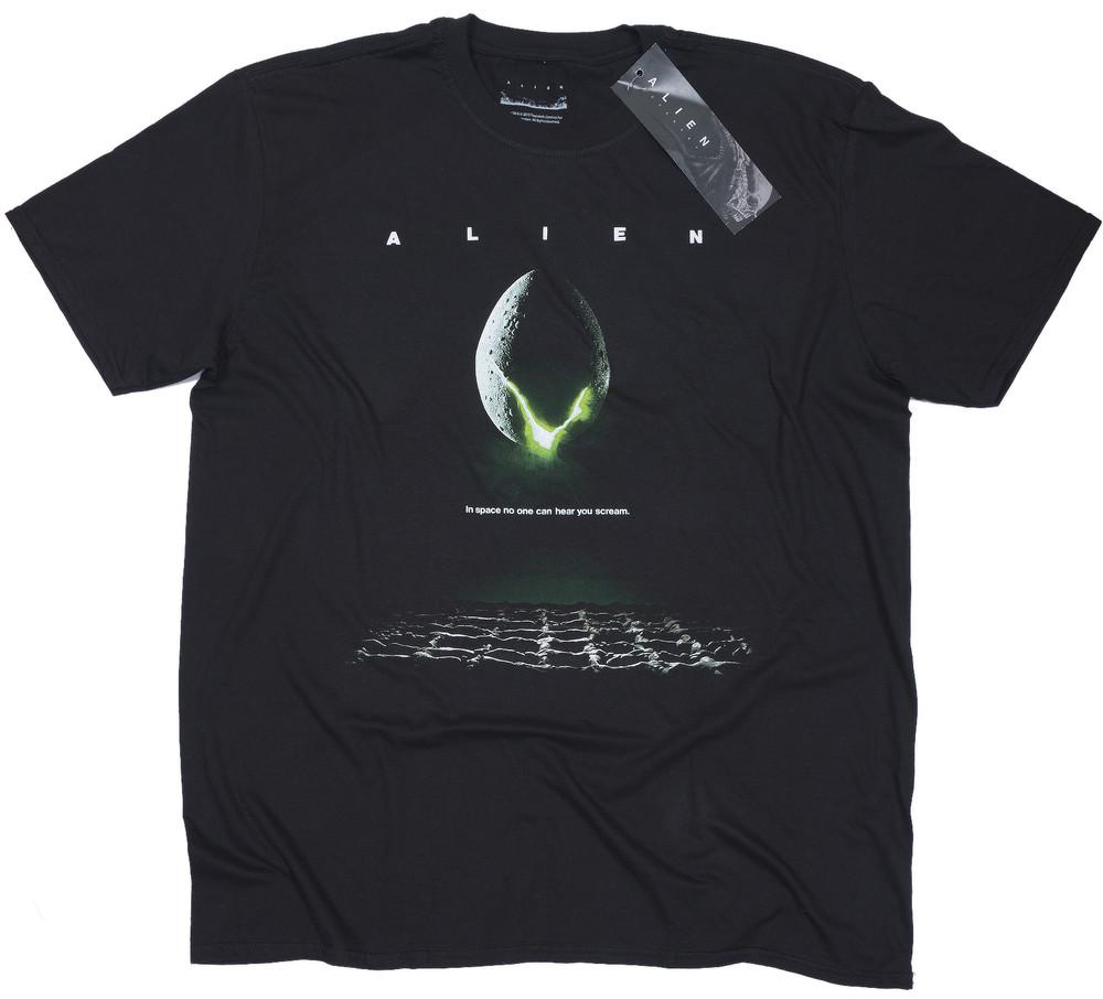 Εξωγήινο T-Shirt Αφίσα Επιστημονικής Φαντασίας Ταινία Τρόμου Επίσημο Νέο Μαύρο
