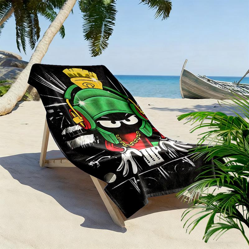 Marvin Martian DJ Funk Beach Towel Portable for Travel Soft Quick-drying Swim Towel Outdoor Pool Towel Seaside Beach Beach Towel