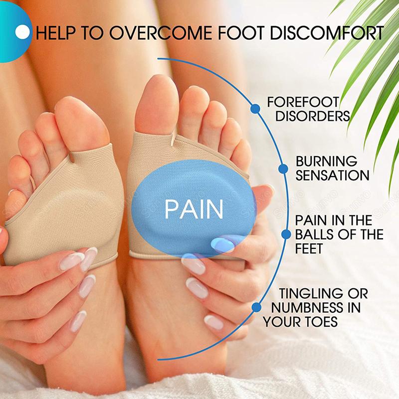 Silicone Gel Metatarsal Pads for Forefoot Pain Relief Corrector Socks Foot Cushions