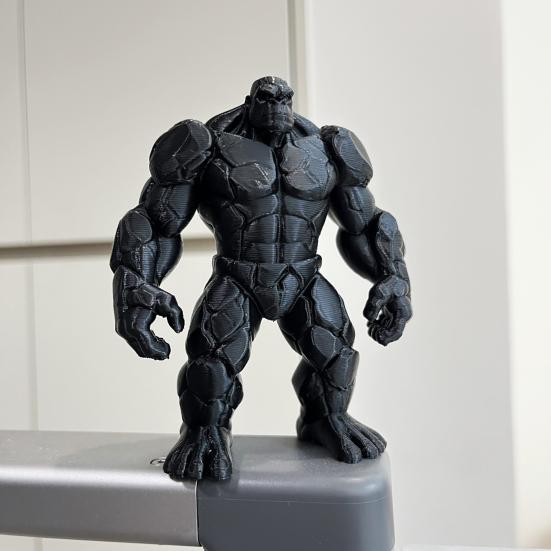 3D Printed Stone Gorilla Statue, Rock Muscle Figure with Heavy Base, Creative Desk Decor, Home Office Ornament, Unique Gift for Men Boys