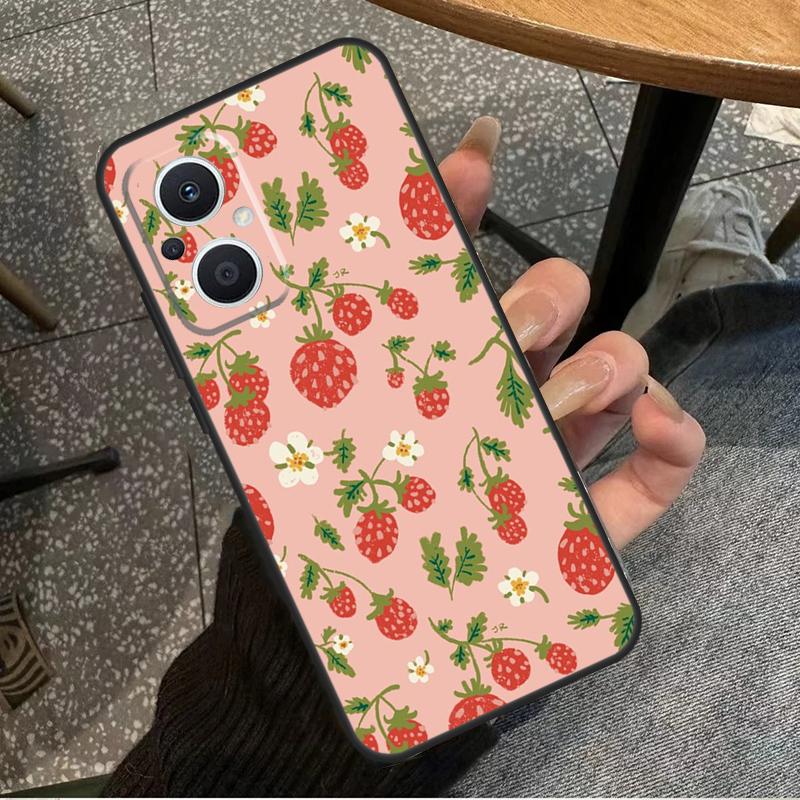 Strawberry For OPPO Reno 14F 13F 12F 11F 10 11 12 13 14 Pro 7 8 Lite 8T OPPO Find X5 X6 X8 X9 Pro Case