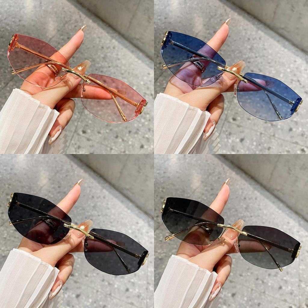 Geometric Cat Eye Sunglasses With Metal Frame Uv400 Sun Protection For Fashionable Women