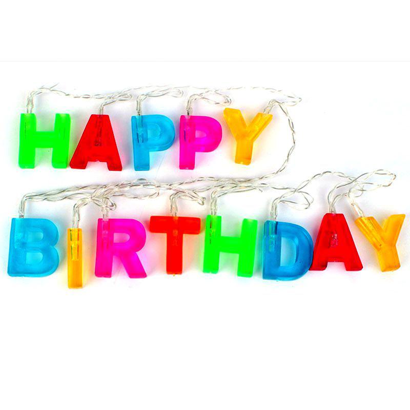 Kreative Geburtstags-Lichterketten - Happy Birthday Buchstaben-Dekoration für Partys und Bars