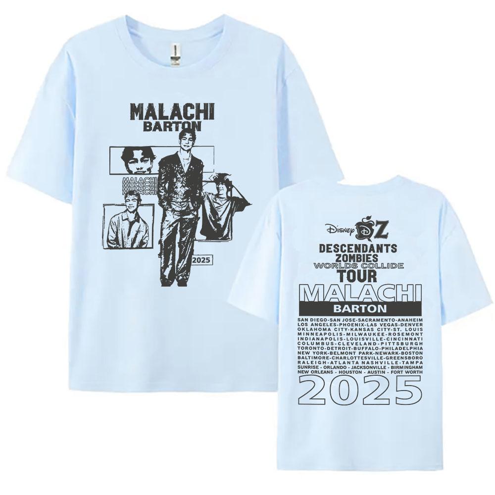Malachi Barton Magliette Grafiche Zzombies Worlds Collide Tour 2025 T-shirt Manica Corta Cotone Maglietta Femminile Streetwear Maglietta Donna