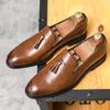 Modne buty z frędzlami Męskie buty codzienne Markowe modne buty formalne Męskie buty typu bullock Biznesowe męskie buty Ręcznie robione buty Styl brytyjski Buty męskie