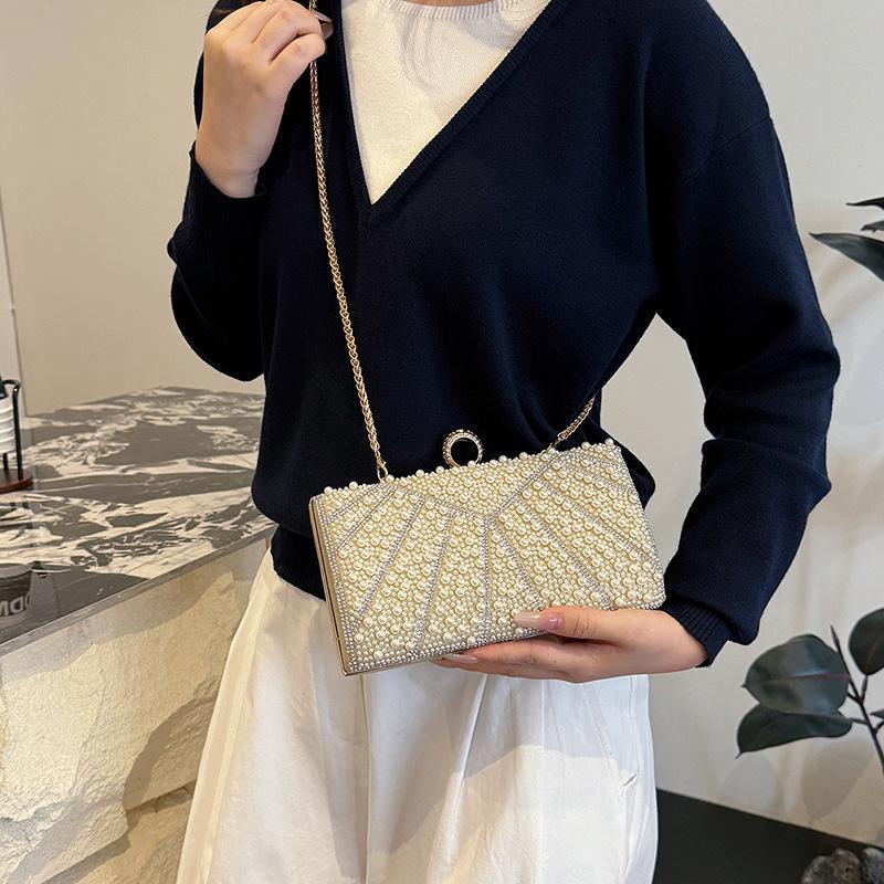 Vintage Pearl Style Clutch Bag Dinner Bag Dress Evening Handbag Pearl Beaded Vintage Clutch Embroidered Evening Bag For Dresses